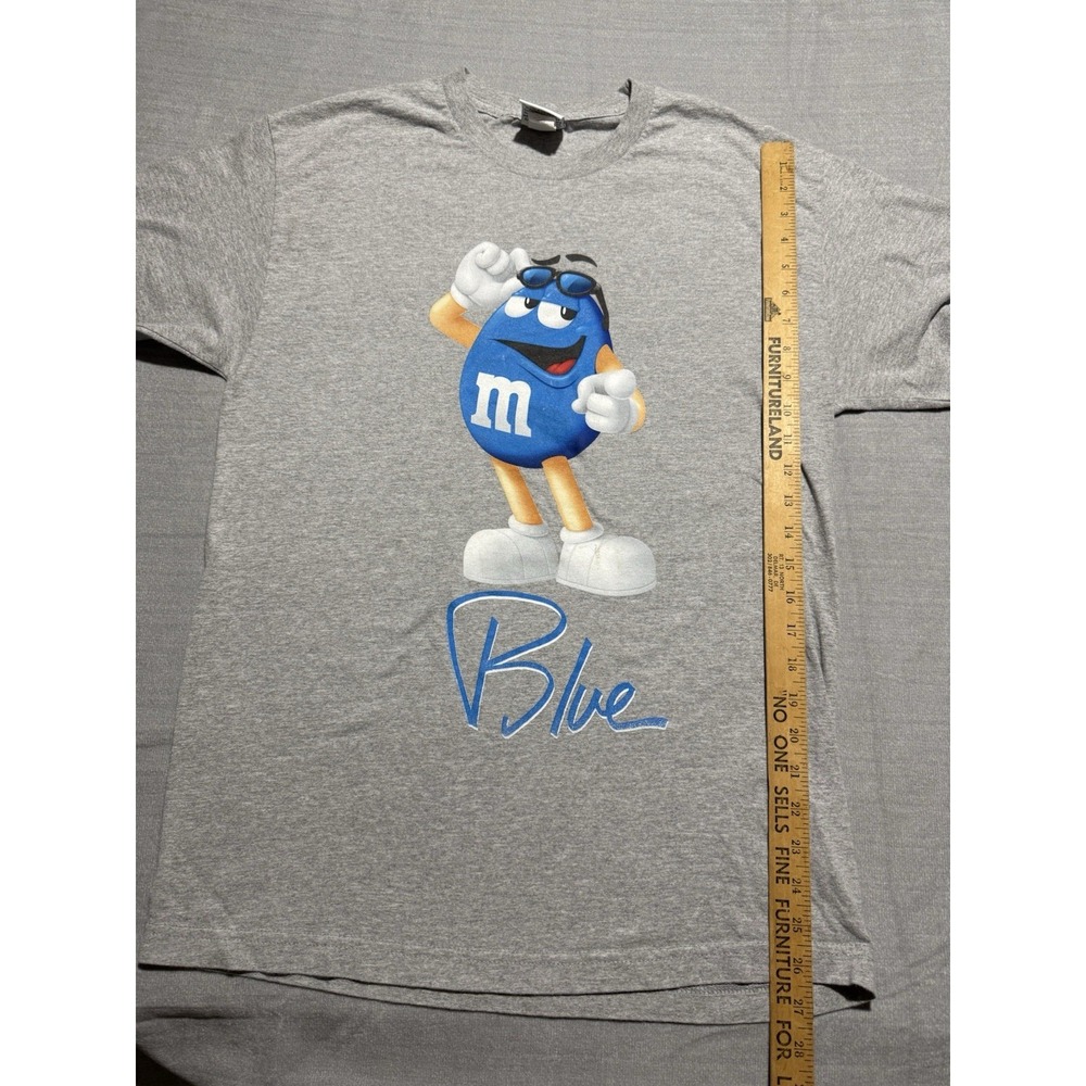 M&M's Blue Character Graphic T Shirt Mens L Pop Culture Y2K Streetwear Novelty - Picture 6 of 7